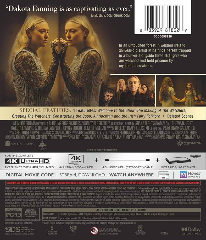 『ザ・ウォッチャーズ』スチールブック 4K UHD 輸入盤 【海外限定】【新品】 Amazon.com: Watchers, The (4K Ultra HD + Digital) : Dakota